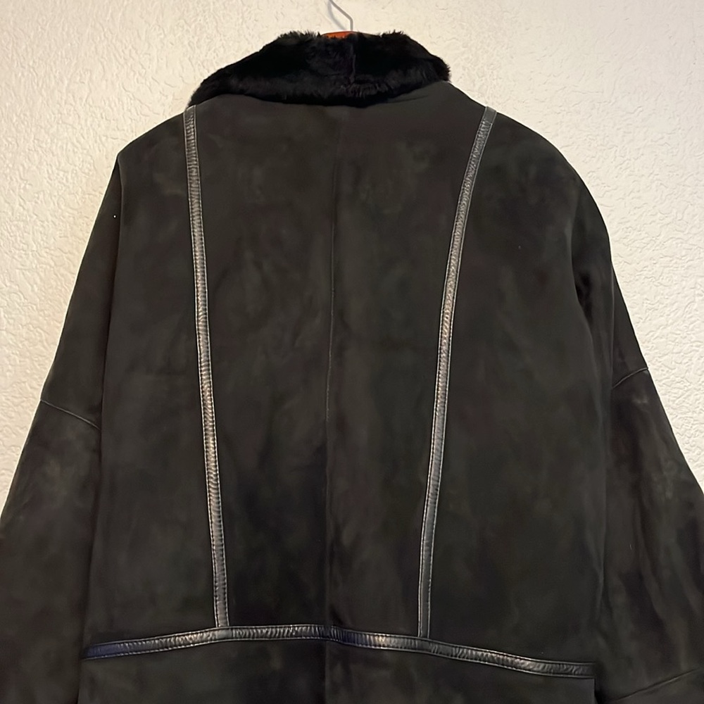 Vintage Christia Hana K Suede Fur Black Coat - Picture 11 of 17
